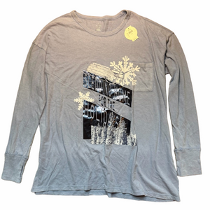 NWT Offline by Aerie Sledding Home for the Holidays Blue Winter Snowflake Tee